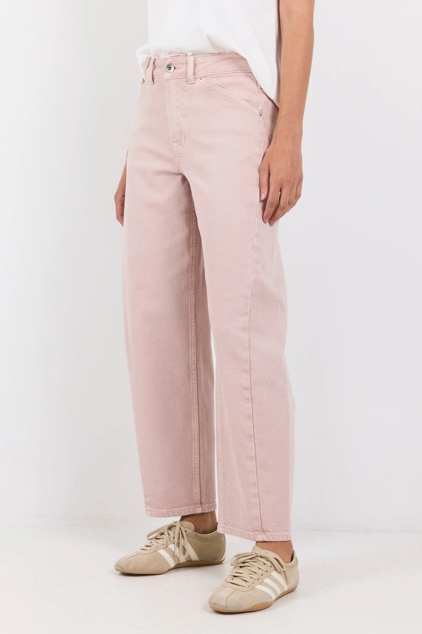 Stories Be Told Idolise Pale Pink Stretch Soft Barrel Jean