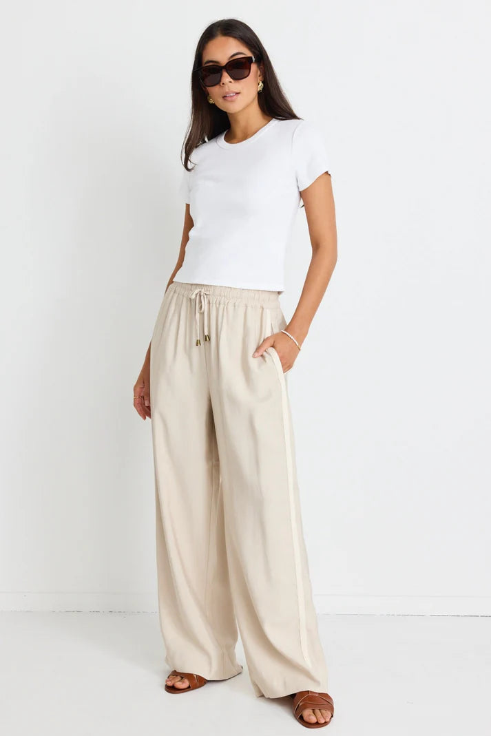 Stories Be Told Study Ivory Rib Longer Baby Tee/Ivory