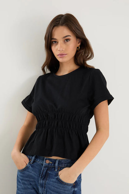 Among The Brave Svelte Ivory Shirred Detail SS Tee