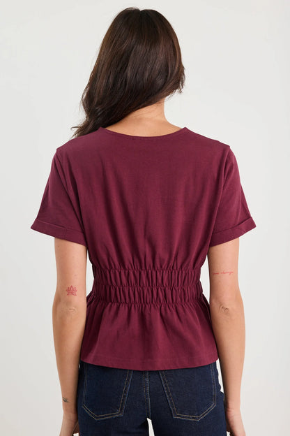 Among The Brave Svelte Ivory Shirred Detail SS Tee