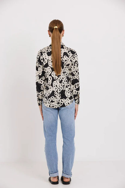 Tuesday Label Bow Blouse - Mono Link