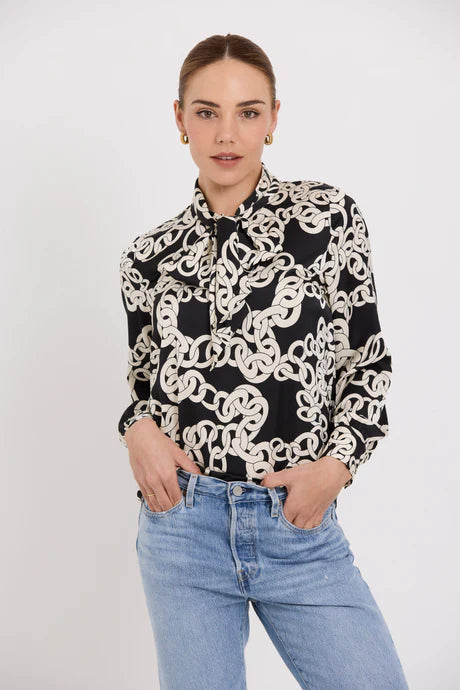 Tuesday Label Bow Blouse - Mono Link