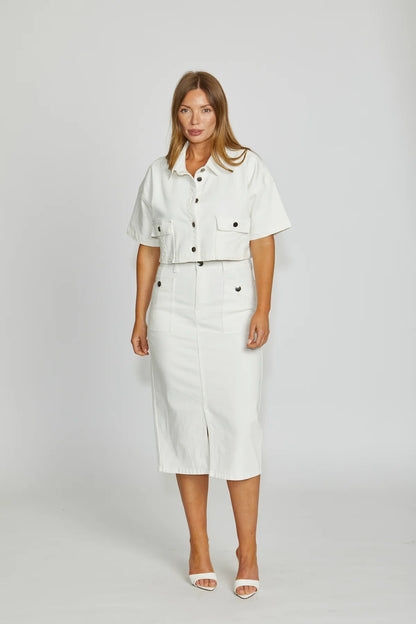 New London Jeans Jacket - Troy in Milk or Light Wash