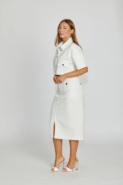 New London Jeans Jacket - Troy in Milk or Light Wash