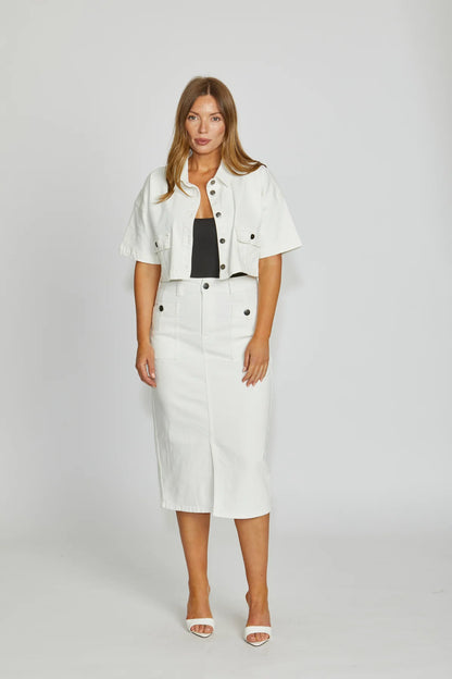 New London Jeans Jacket - Troy in Milk or Light Wash