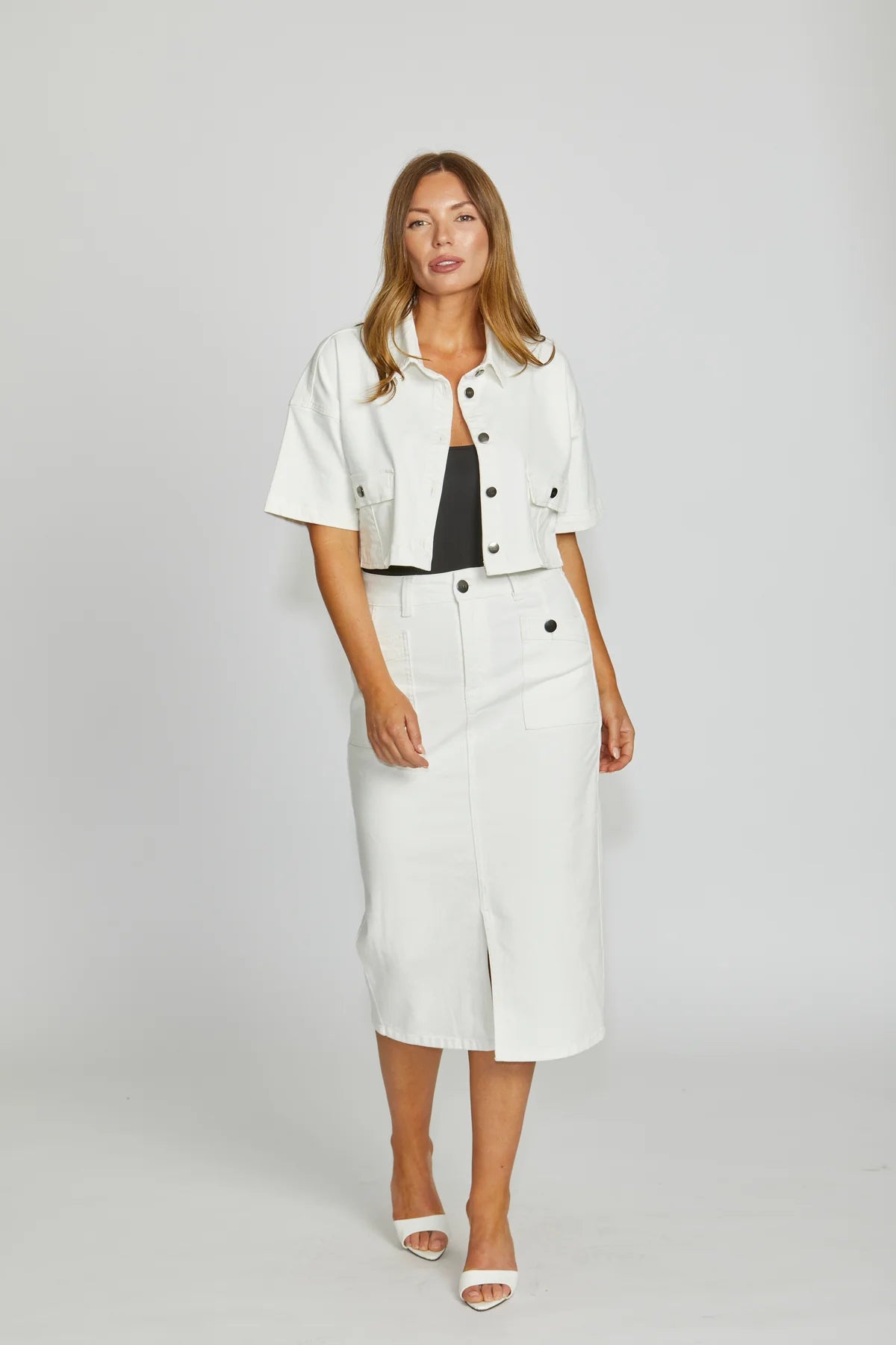 New London Jeans Jacket - Troy in Milk or Light Wash