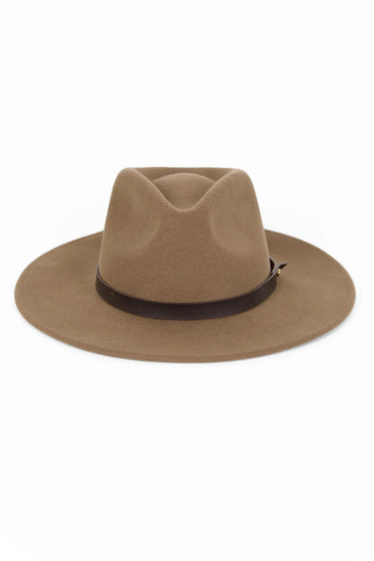Among The Brave Tanner Dark Taupe Mid Brim Panama Wool Hat