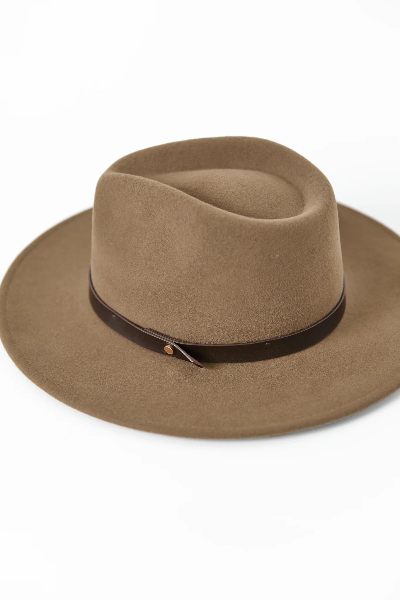 Among The Brave Tanner Dark Taupe Mid Brim Panama Wool Hat