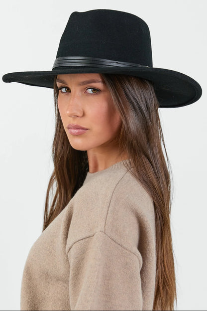 Among The Brave Tessa Stacked Trim Panama Wool Hat
