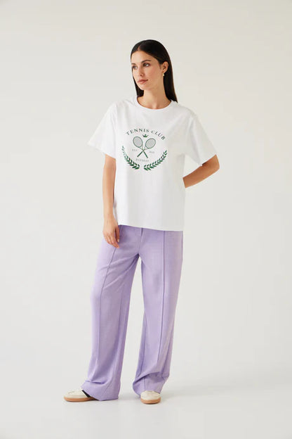 Tuesday Label Band Tee - White/Green