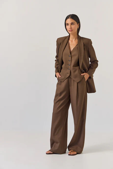Tuesday Longline Blazer Bitter Chocolate