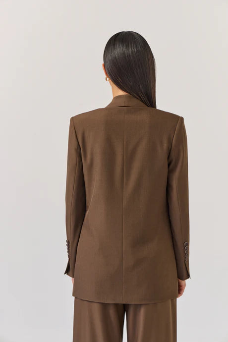Tuesday Longline Blazer Bitter Chocolate