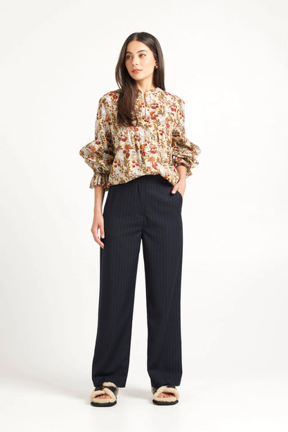 Tuesday Label Rose Pants-Pinstripe
