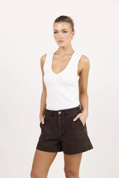 Among The Brave The Vale V Neck Rib Tank