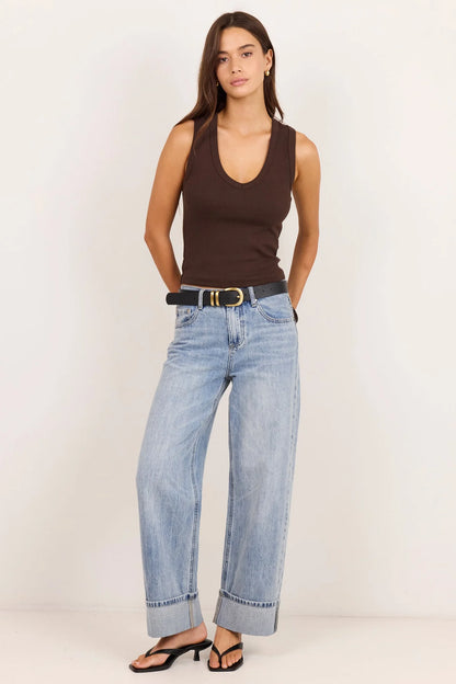 Among The Brave The Vale V Neck Rib Tank
