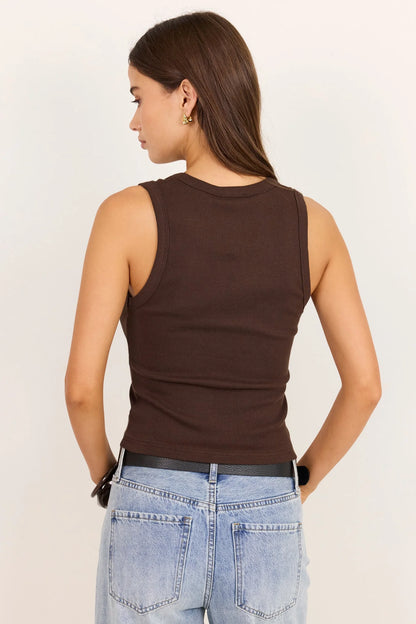 Among The Brave The Vale V Neck Rib Tank