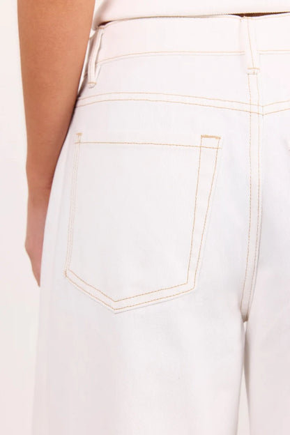 Among The Brave Varsity Ivory Forward Seam Barrel Jeans