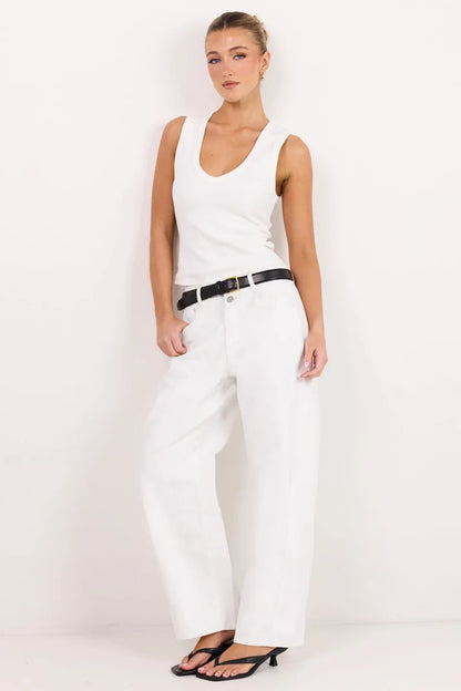 Among The Brave Varsity Ivory Forward Seam Barrel Jeans