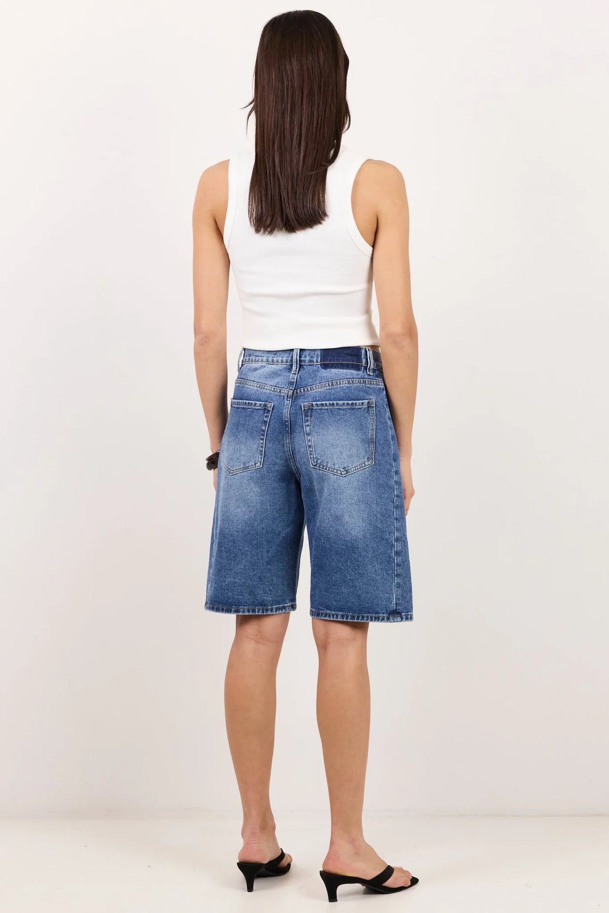 Among The Brave Academy Deep Blue Denim Barrel Short
