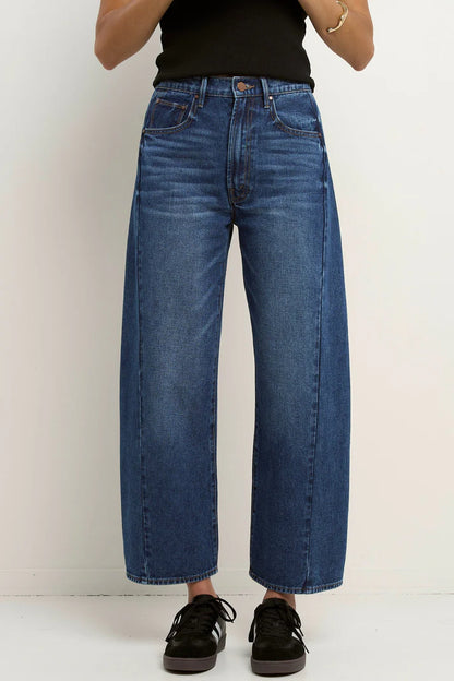 Among The Brave Varsity Deep Blue Forward Seam Barrel Jean