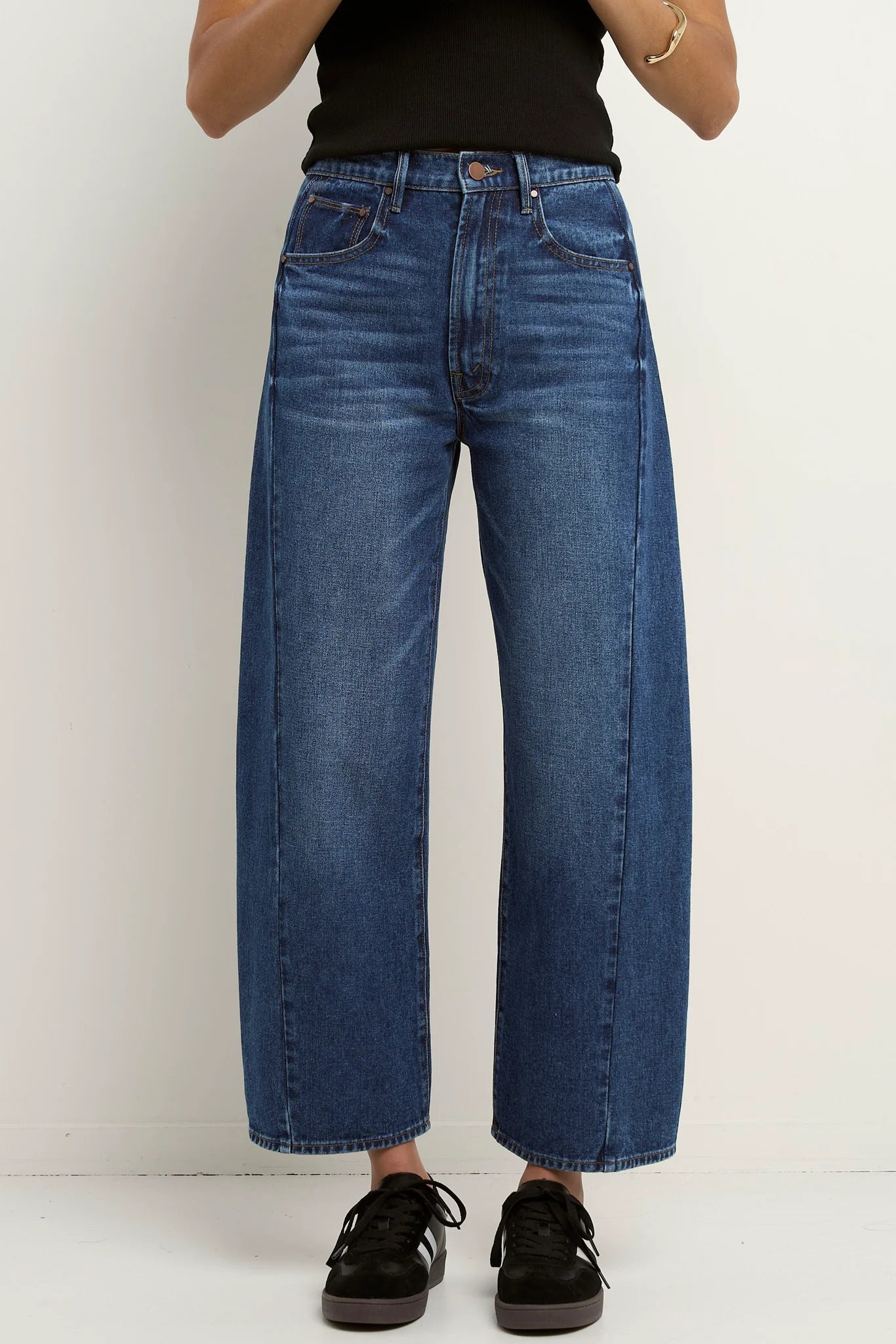 Among The Brave Varsity Deep Blue Forward Seam Barrel Jean