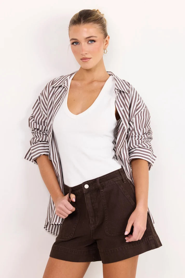 Among The Brave The Vale V Neck Rib Tank
