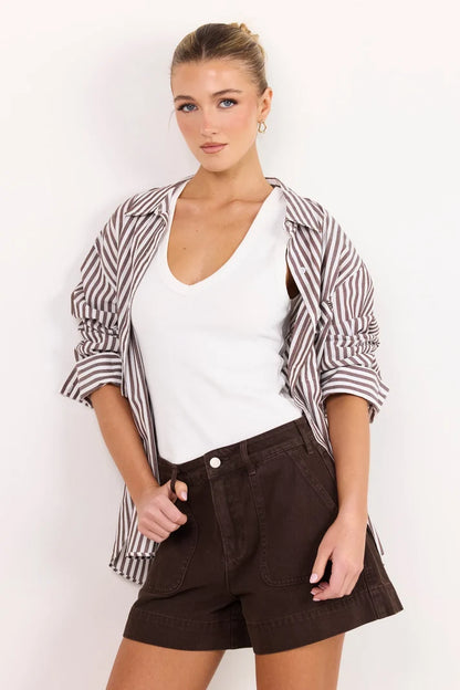 Among The Brave The Vale V Neck Rib Tank