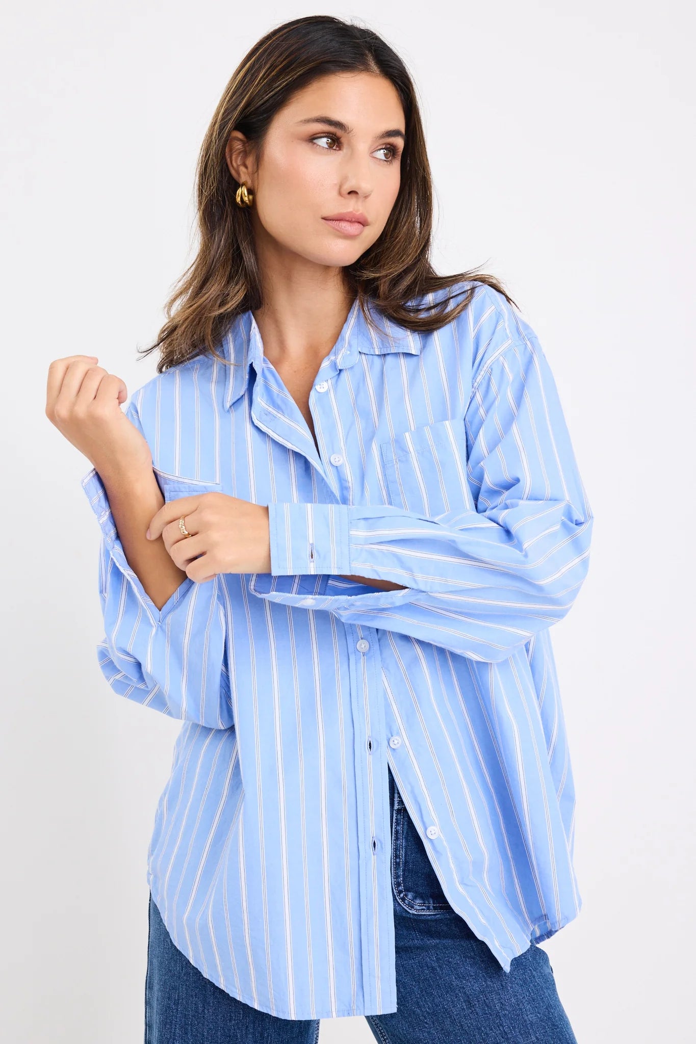Stories Be Told You Got This Boyfriend Shirt in Blue or Pink