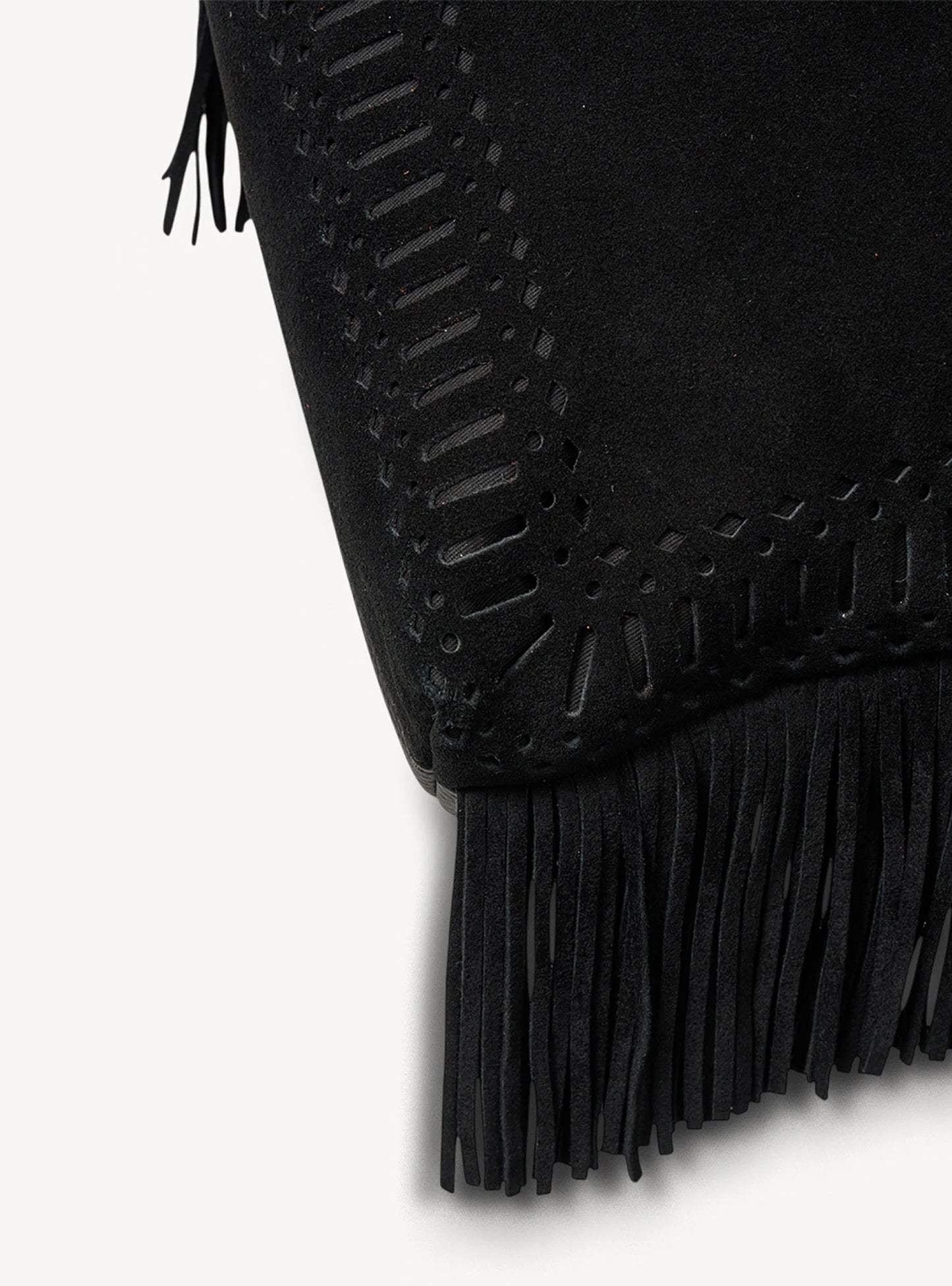 Saben Coco Mini Bag Black Suede+Fringe