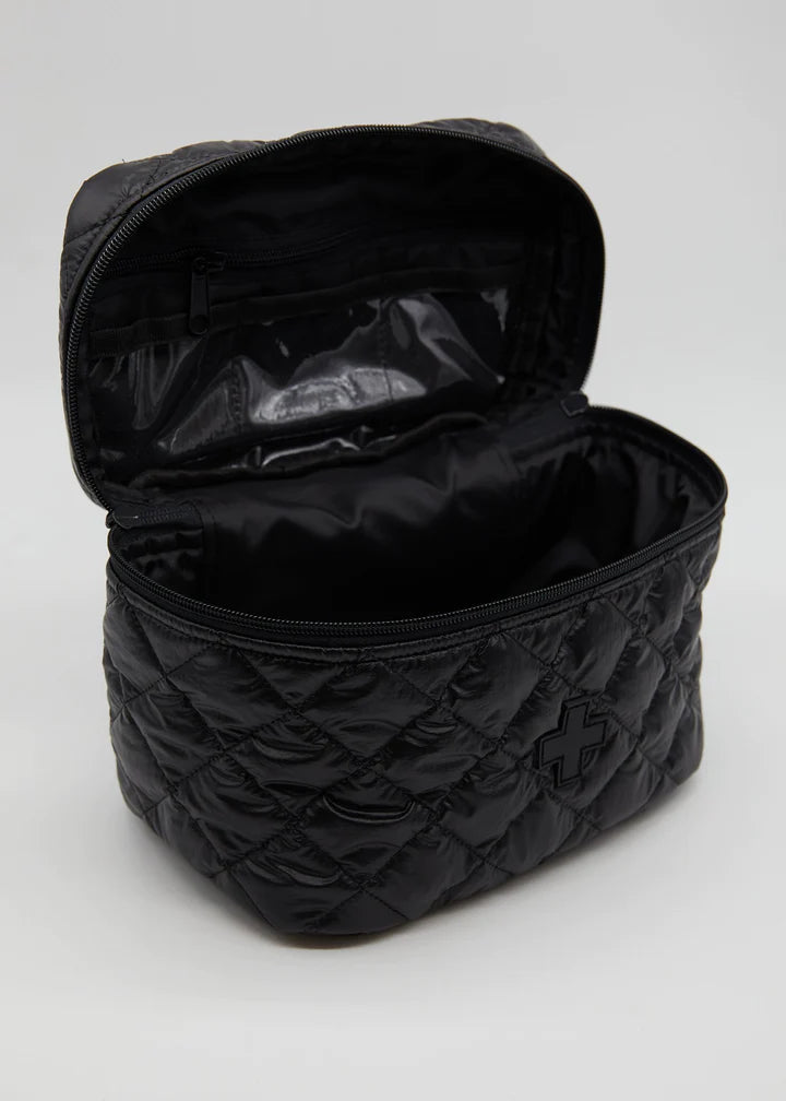 Stella + Gemma Make-Up Bag - Black Quilted