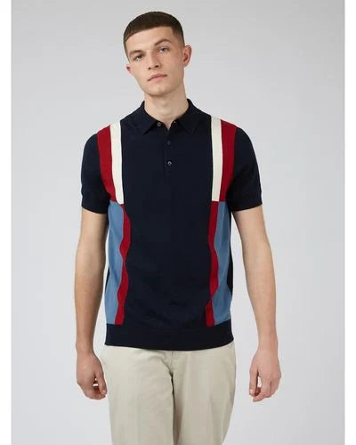 Ben Sherman Intarsia Stripe Polo Shirt