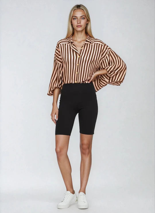 Mi Moso Bronte Shirt Brown & Ivory