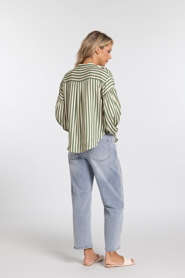 Moss Bronte Shirt Green Stripe