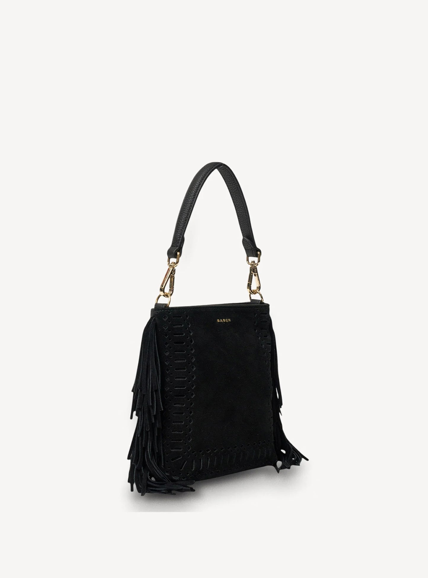 Saben Coco Mini Bag Black Suede+Fringe
