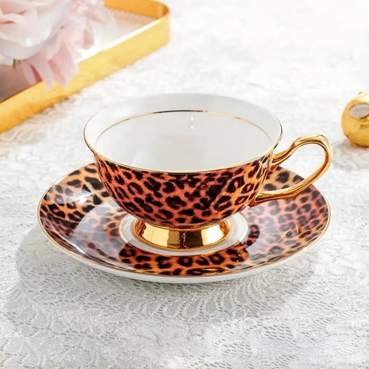 Sisters Matter Leopard Tea Cup + Saucer Set