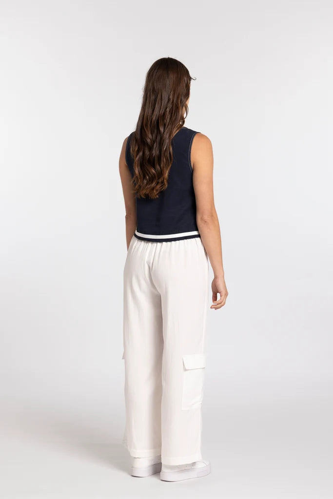 Mi Moso Collet Top Navy