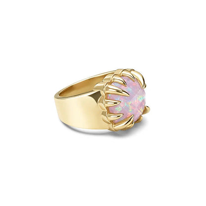 Stolen Girlfriends Club Claw Ring 18k Gold Plated Pink Bello Opal