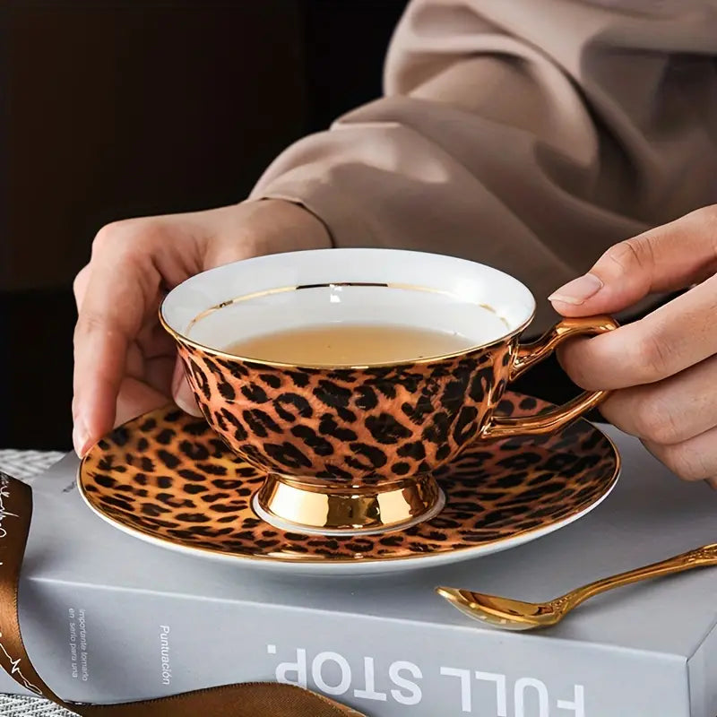 Sisters Matter Leopard Tea Cup + Saucer Set