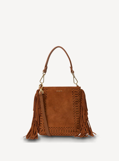 Saben Coco Mini Bag Black Suede+Fringe