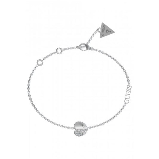 Guess Plain and Pave Heart Charm Bracelet