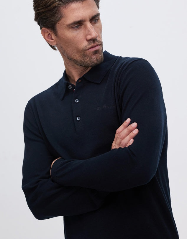 Ben Sherman Signature Long Sleeve Knit Polo