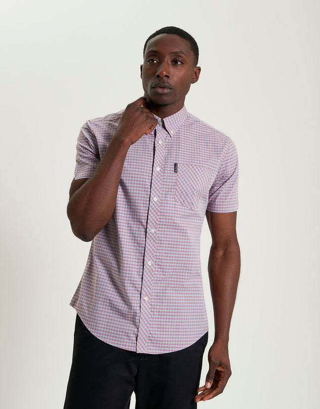Ben Sherman Signature Gingham Shirt- Light Pink
