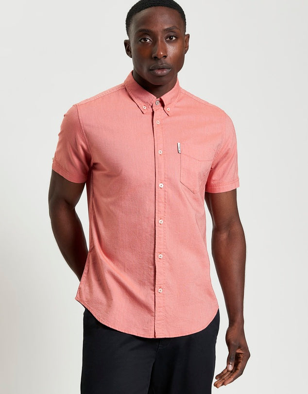 Ben Sherman Oxford Signature Short Sleeve Shirt - Cerise