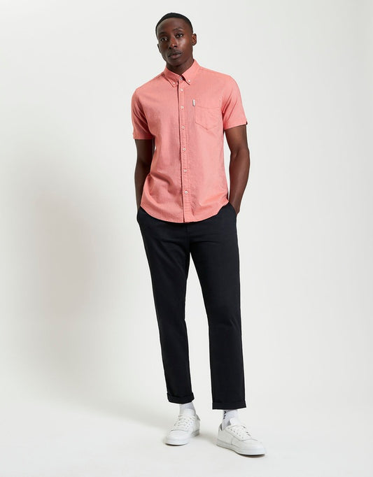 Ben Sherman Oxford Signature Short Sleeve Shirt - Cerise