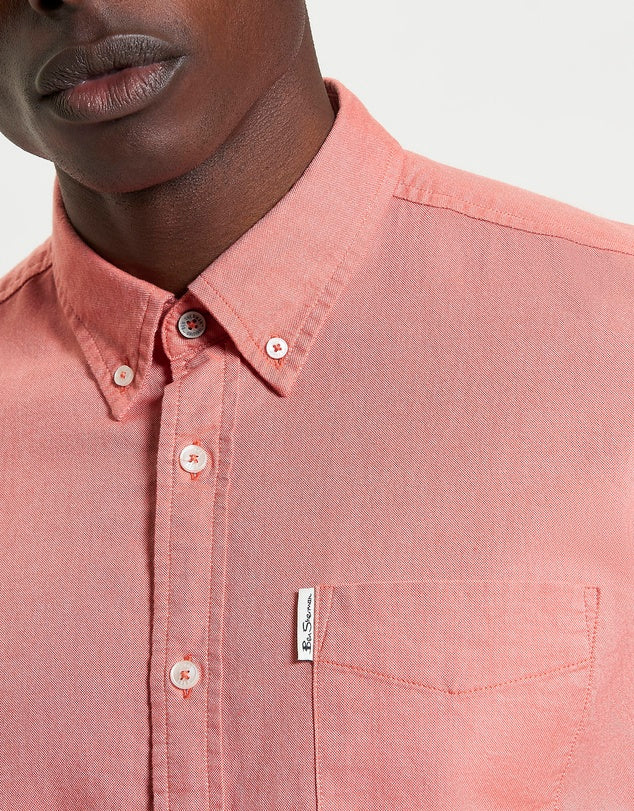 Ben Sherman Oxford Signature Short Sleeve Shirt - Cerise
