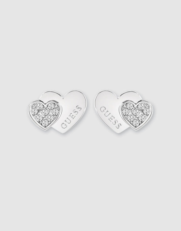 Guess Double Heart Studs