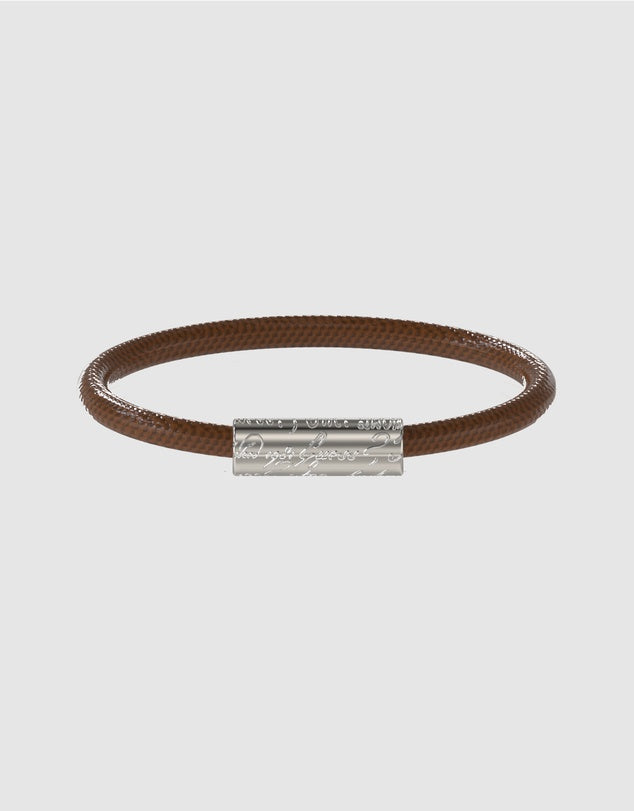 Guess Silver-Tone 6MM Leather Bracelet