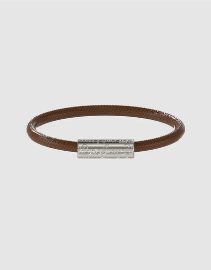 Guess Silver-Tone 6MM Leather Bracelet