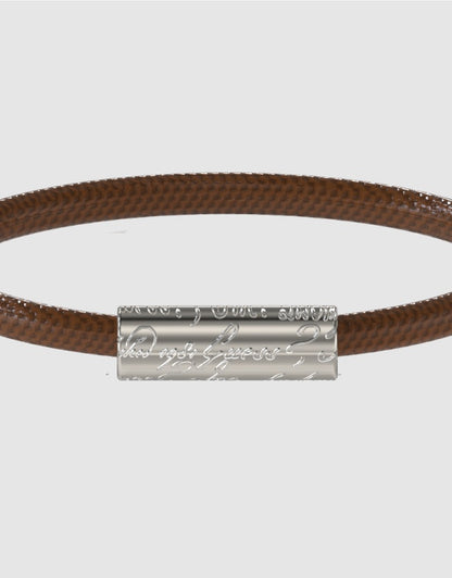 Guess Silver-Tone 6MM Leather Bracelet