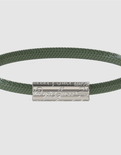 Guess Silver-Tone 6MM Leather Bracelet